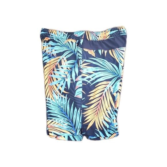 Speedo Swim Shorts Trunks Mens Sz M Blue Pockets Drawstring Beach Floral C18 - Picture 7 of 9